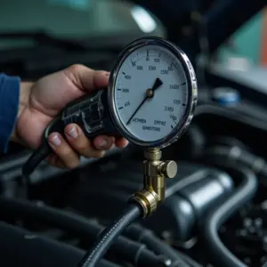 Teste de Compressão do Motor: Para Que Serve e Quando Fazer Mecânico realizando teste de compressão do motor em oficina.