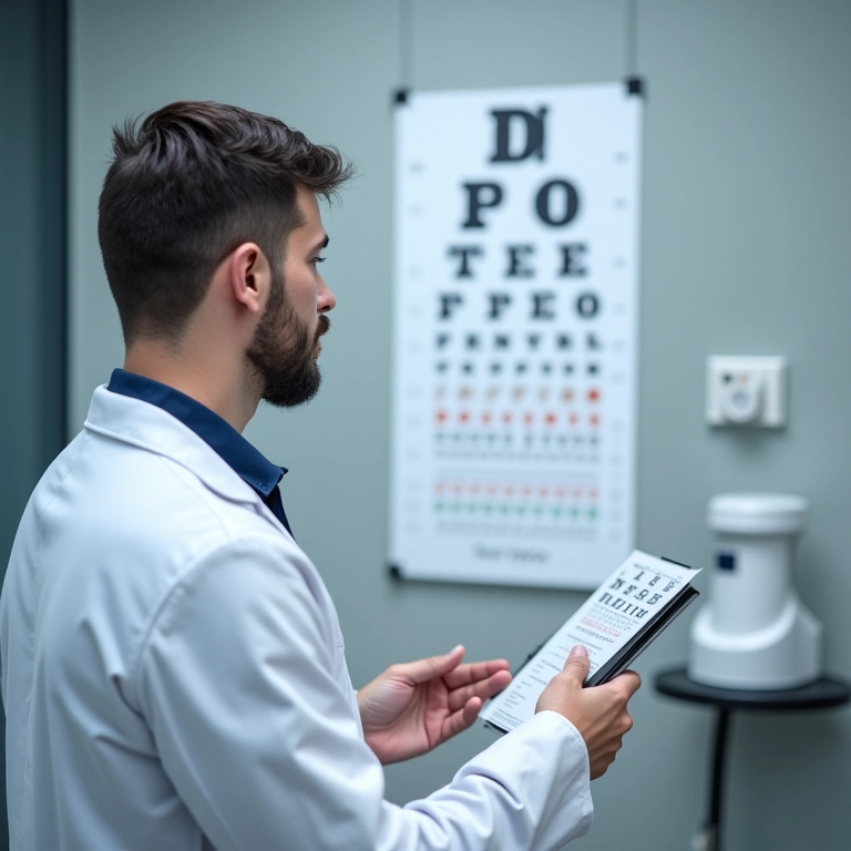 Médico explicando tratamentos para astigmatismo.