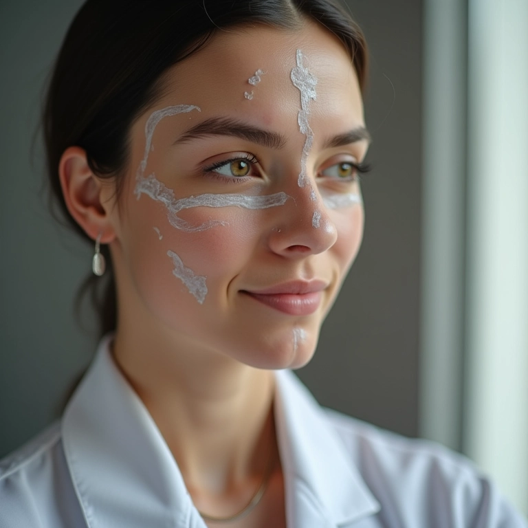 Médico marcando áreas do rosto para tratamento com bioestimulador, demonstrando precisão.