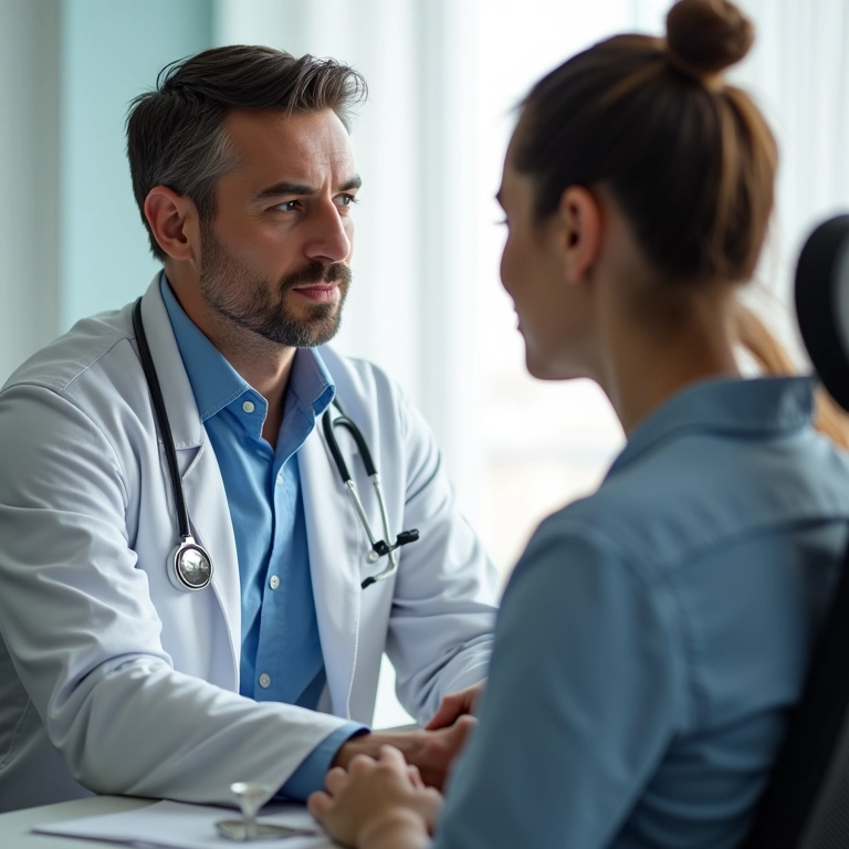 Médico ouvindo atentamente paciente, desmistificando mitos sobre a assexualidade.