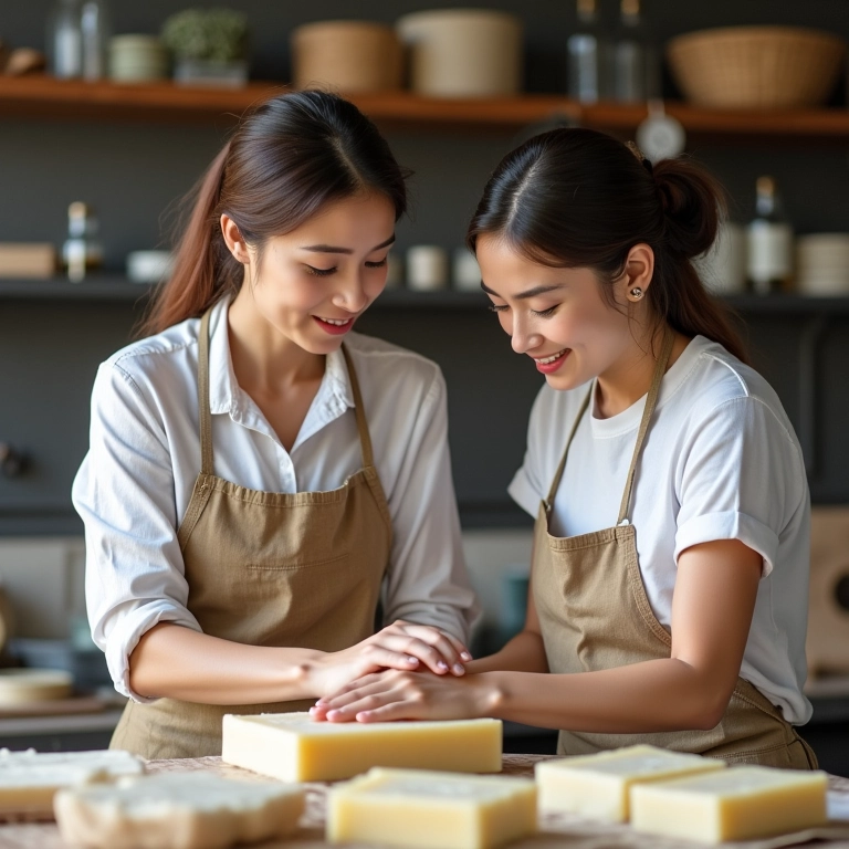MEI com um funcionário trabalhando em conjunto na produção de sabonetes.