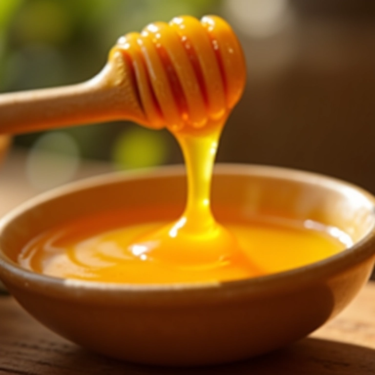 Mel puro e dourado, ingrediente essencial.