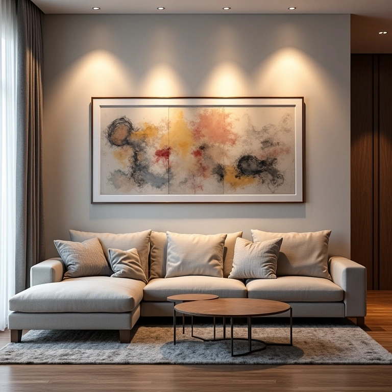 Melhor forma de iluminar quadros na sala.