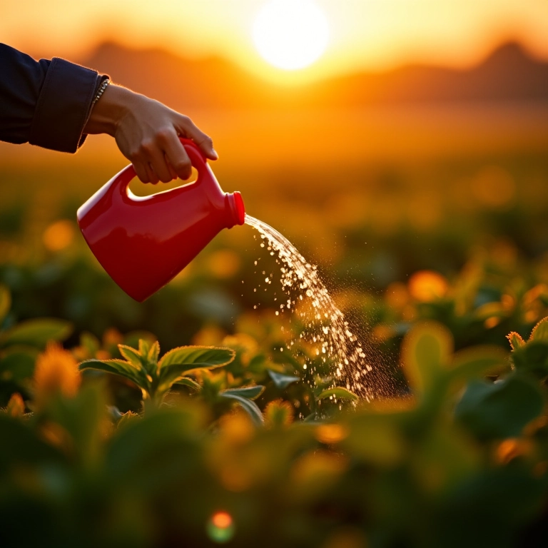 Melhor hora para aplicar adubo líquido na horta.