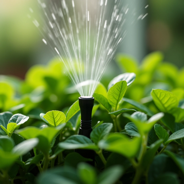 Microaspersão em horta de apartamento.