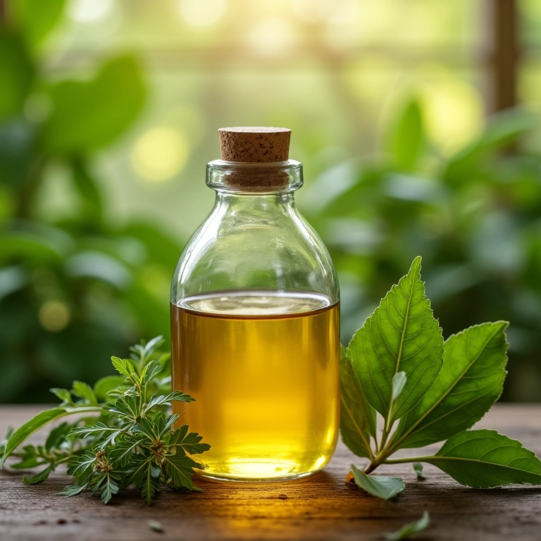 Mistura de óleo de neem com óleo mineral para plantas.