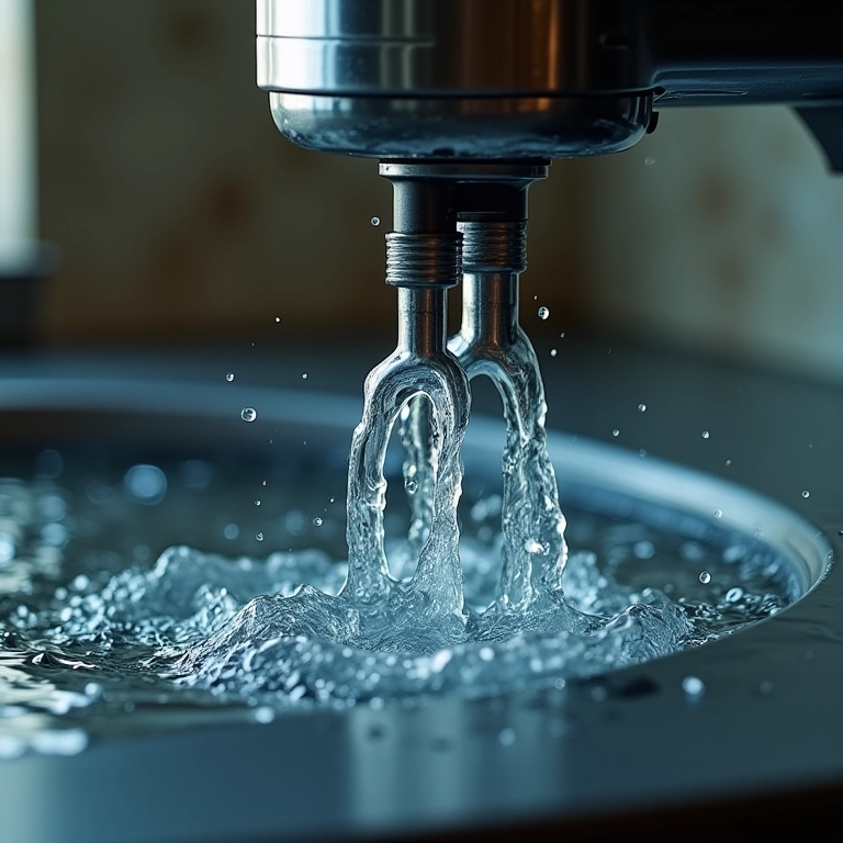 Mixer sendo limpo facilmente sob água corrente.