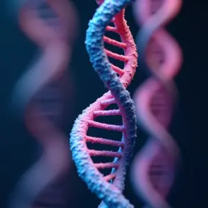 Quando Foi A Descoberta Da Estrutura Do DNA Watson Crick E A Dupla Hélice Modelo da estrutura do DNA em dupla hélice, cores vibrantes