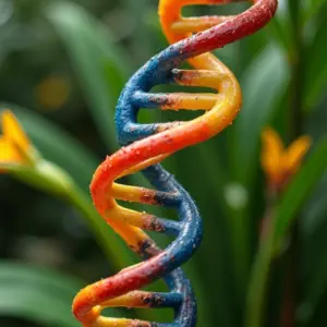 Modelo vibrante da dupla hélice do DNA.