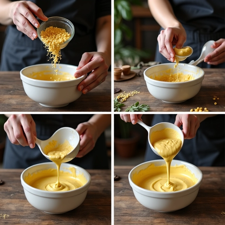 Modo de preparo detalhado do bolo de fubá cremoso.