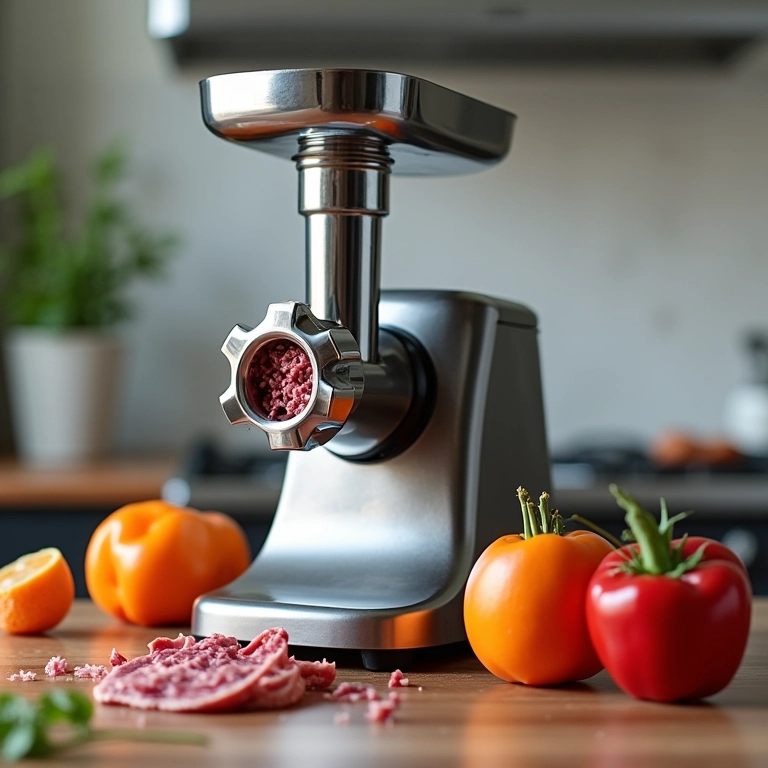 Moedor de carne elétrico.