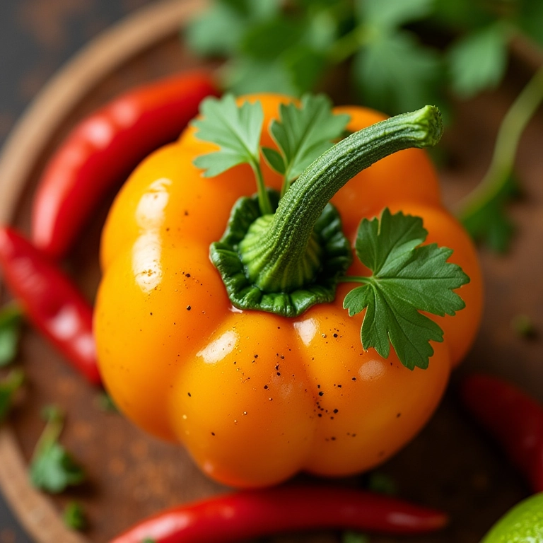 Molho vinagrete apimentado com pimenta biquinho.