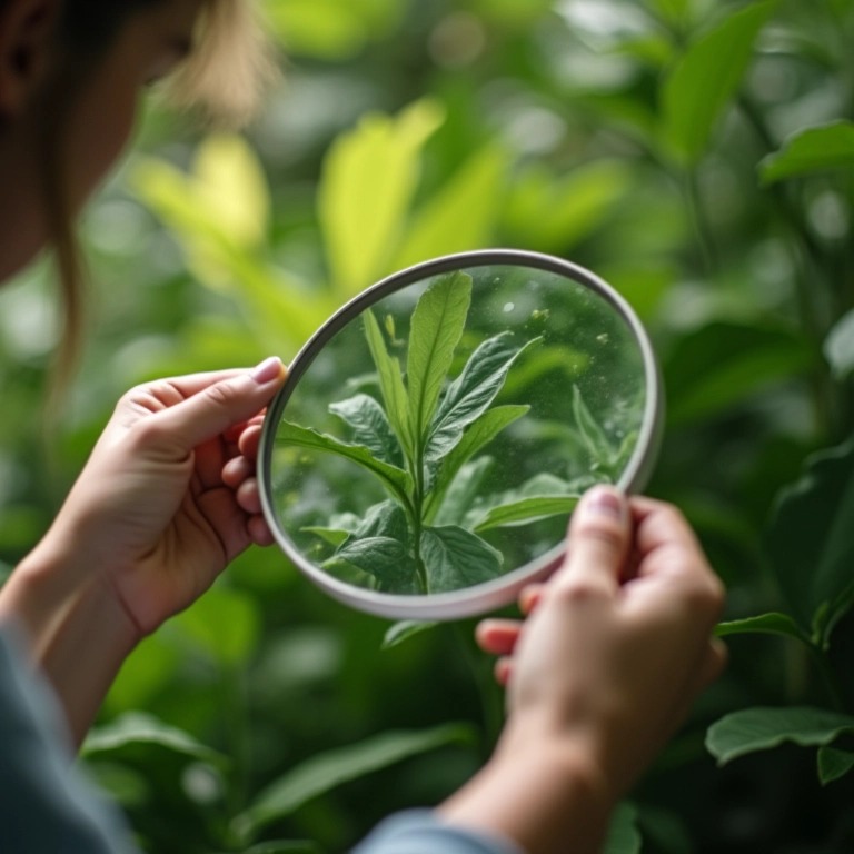 Monitorando plantas em busca de tripes.