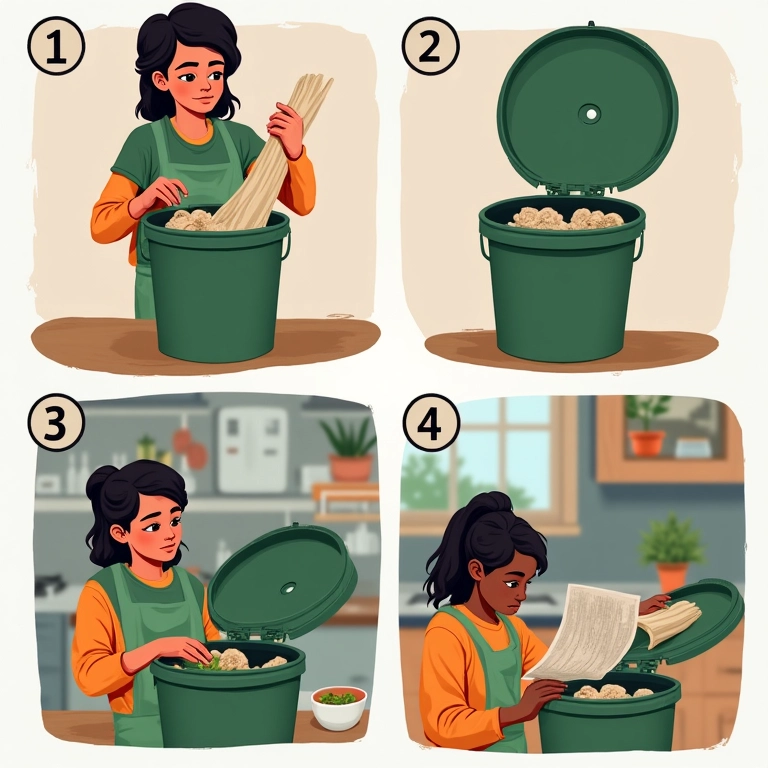 Montagem passo a passo de uma composteira de baldes.