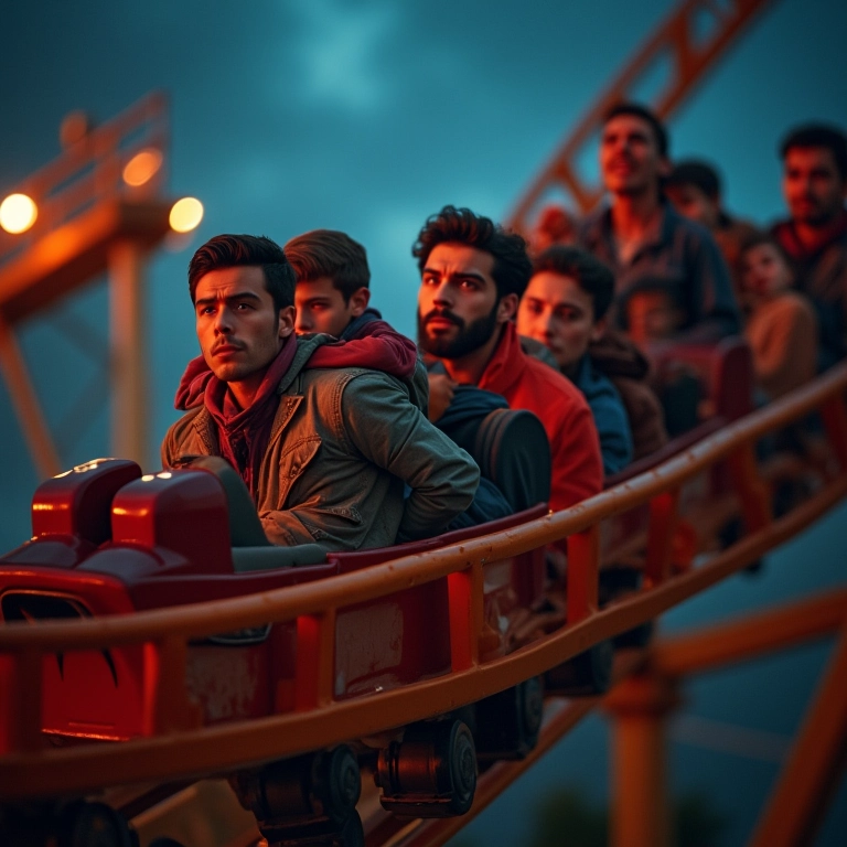 Montanha-russa representando ativos voláteis.