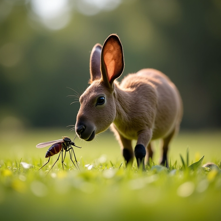 Mosquito Aedes aegypti perto de capivara.