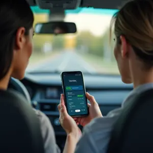 7 Aplicativos Para Motoristas Que Você Precisa Conhecer Motoristas diversos utilizando aplicativos de celular em seus carros.