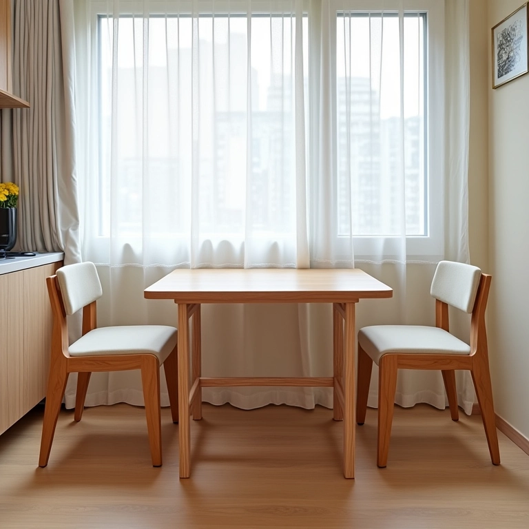 Móveis multifuncionais em sala de jantar pequena: praticidade.