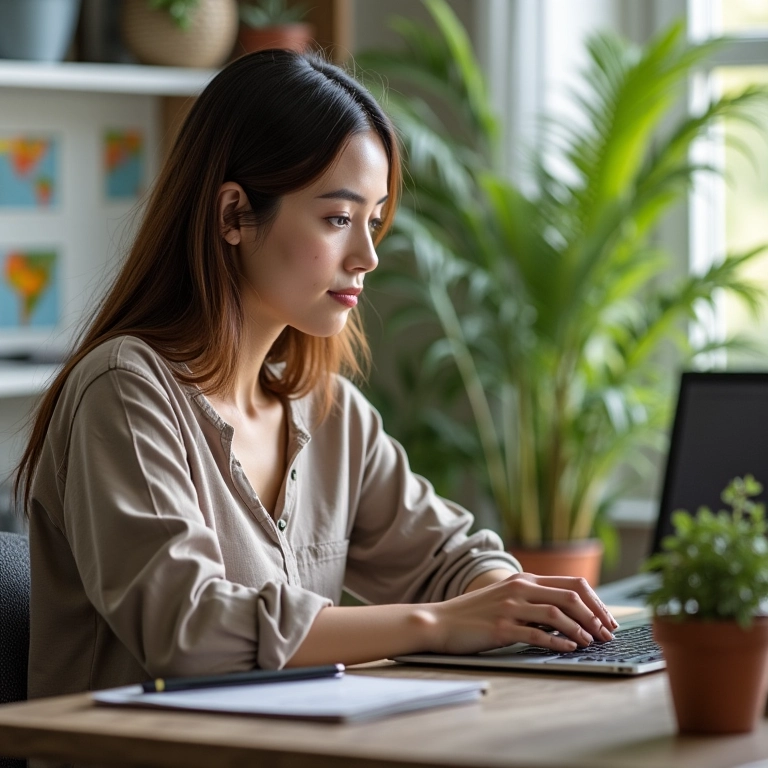 Mulher aplicando a Técnica Pomodoro no trabalho remoto.