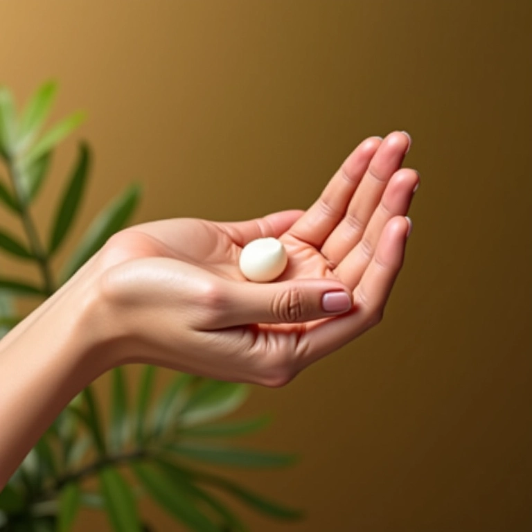 Mulher aplicando creme para as mãos em um ambiente vibrante.