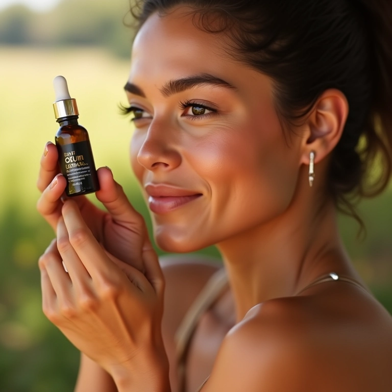 Mulher aplicando sérum anti-manchas da [Marca Brasileira].