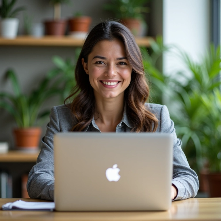 Mulher bem-sucedida trabalhando, mostrando que dislexia não impede o sucesso.