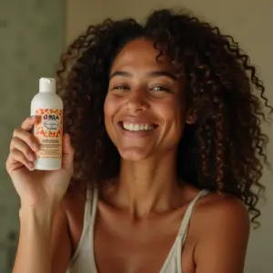 Day After Cachos: 5 Dicas Para Revitalizar os Fios Mulher cacheada aplicando creme para revitalizar os cachos.