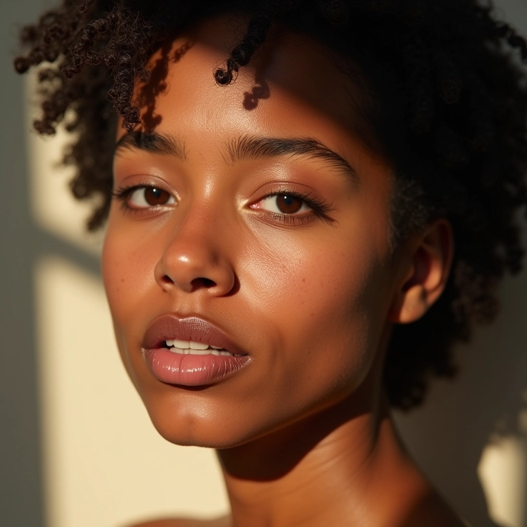 Mulher jovem com pele clara, demonstrando o controle da acne com o uso de Bakuchiol.