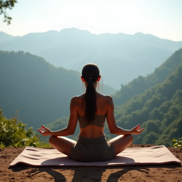 Mulher meditando, encontrando resiliência através do Ikigai.