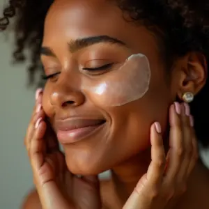 Mulher mostrando o ritual de double cleansing para uma pele radiante.