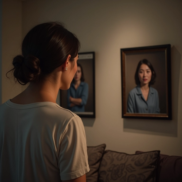 Mulher olhando foto emoldurada, lembrando do parceiro, representando reconhecimento da união após falecimento.