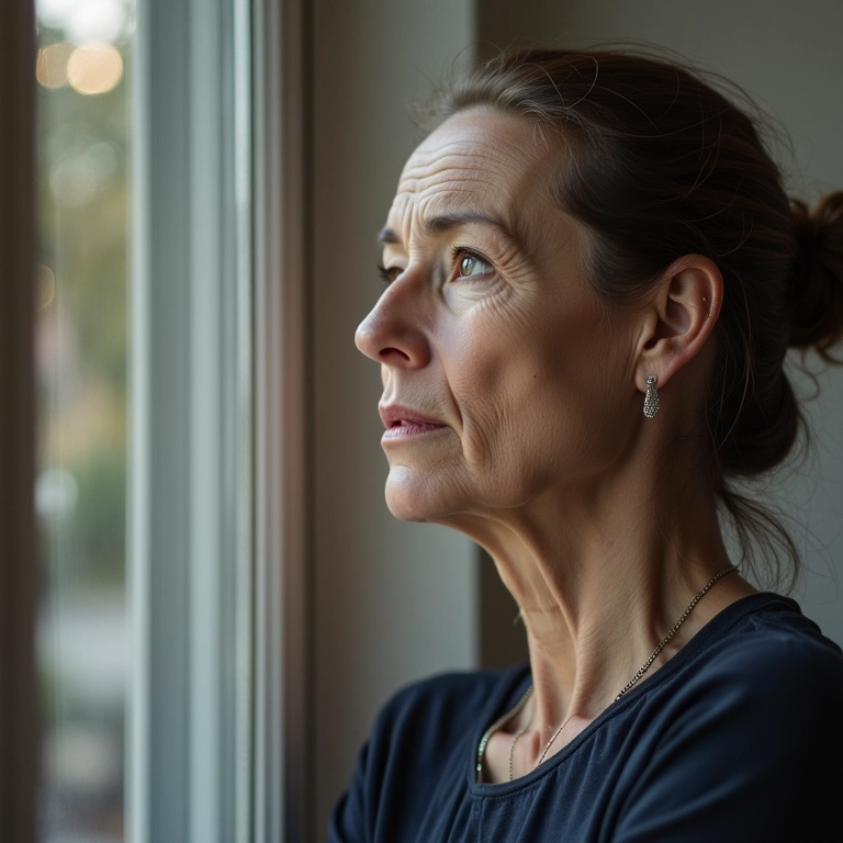 Mulher pensativa refletindo sobre pensão por morte na união estável.