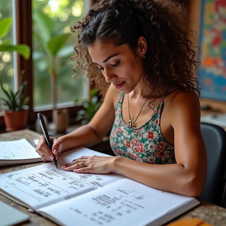 Mulher planejando negócio de bijuterias como MEI.