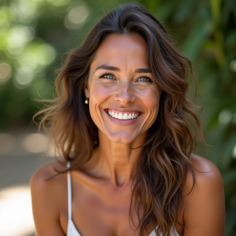 Como Parecer Mais Jovem: 10 Dicas que Realmente Funcionam Mulher radiante aparentando mais jovem, sorrindo confiantemente.