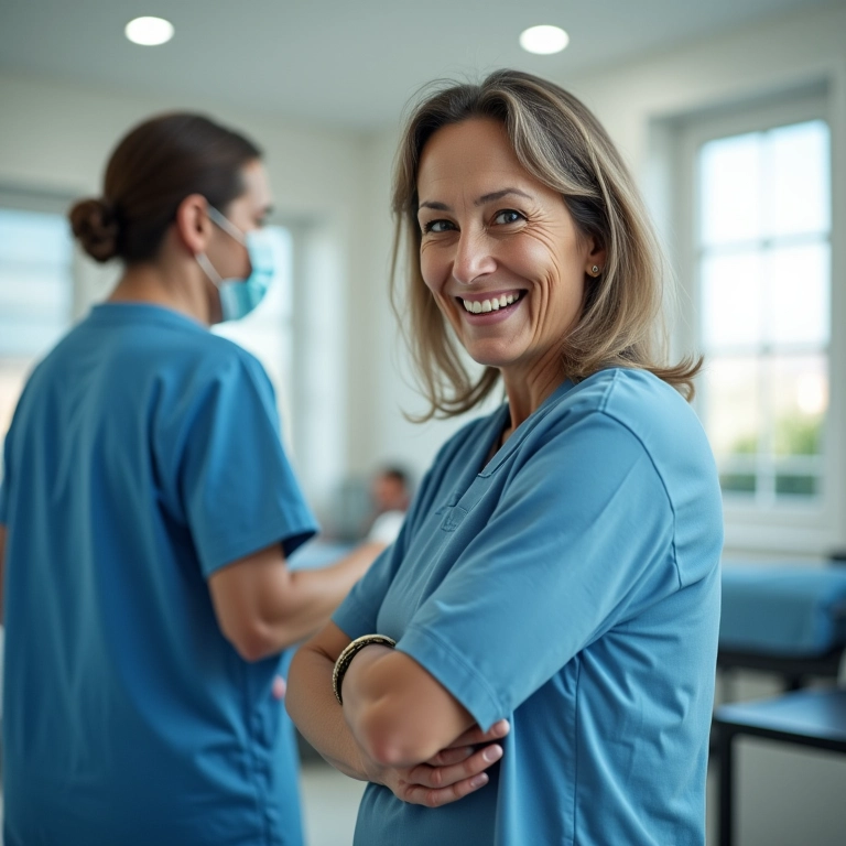 Mulher recebendo atendimento médico, representando os benefícios previdenciários do MEI.