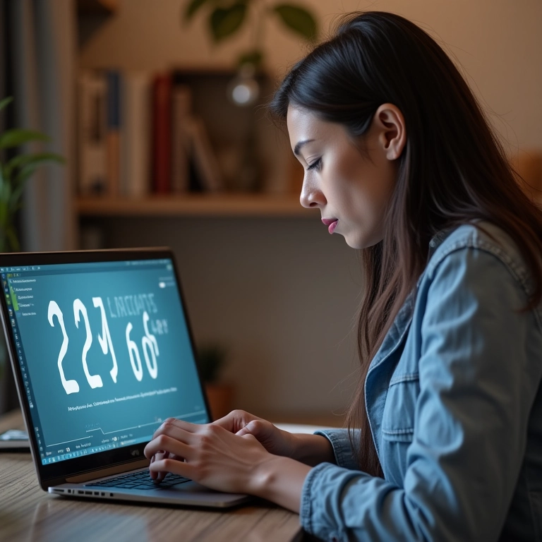 Mulher resistindo à compra online.