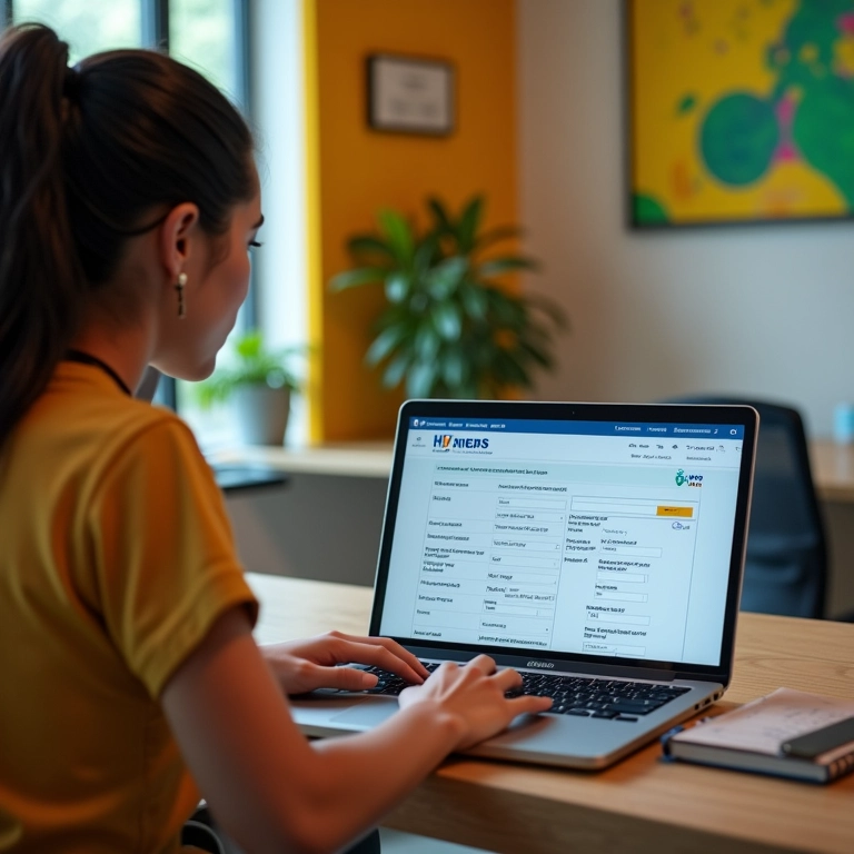 Mulher se cadastrando como MEI online.