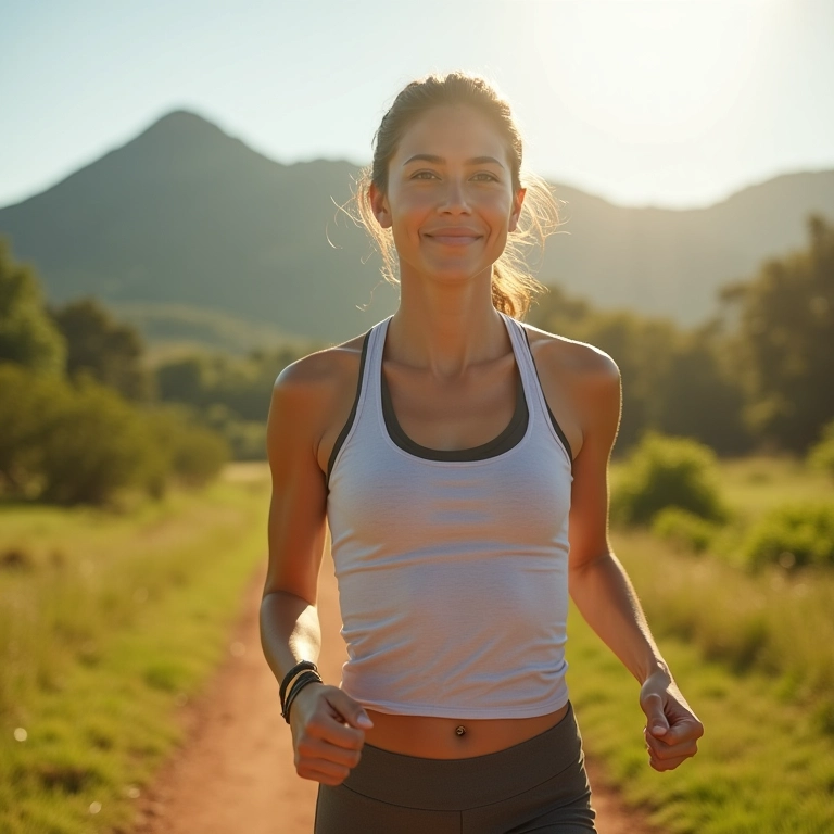 Mulher se exercitando após adotar dieta sem glúten.