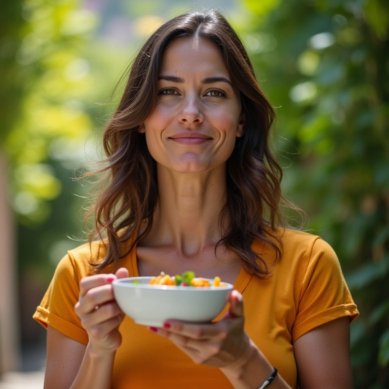 Mulher se recompensando com atividade saudável.