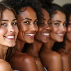 Sculptra ou Radiesse: Qual o Melhor Bioestimulador Mulheres diversas sorrindo, mostrando pele saudável e radiante, representando a escolha entre Sculptra e Radiesse.