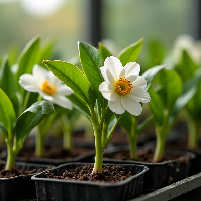 Multiplicação de camélias por estacas.
