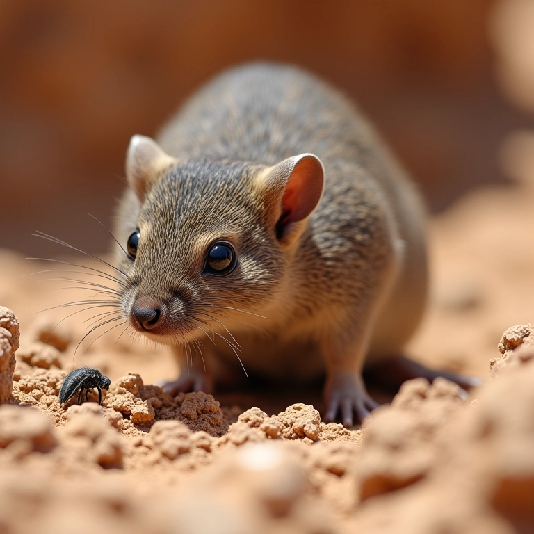 Musaranho-pigmeu em terreno rochoso no Norte da África.