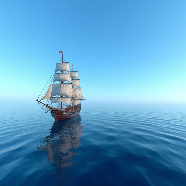 Navios de Magalhães chegando ao Oceano Pacífico.