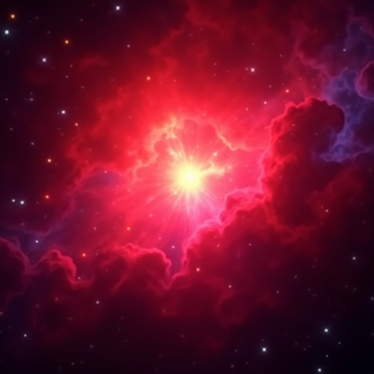 Nebulosa de emissão brilhando com gás ionizado.