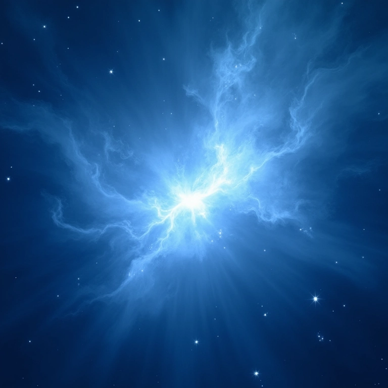 Nebulosa de reflexão com poeira cósmica refletindo a luz.