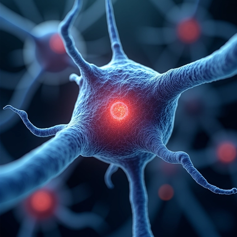 Neurotransmissores sendo liberados na fenda sináptica.