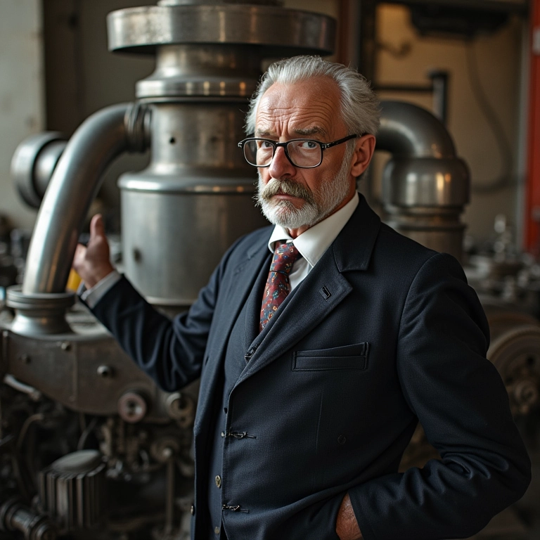 Nikolaus Otto e o protótipo do motor de quatro tempos.