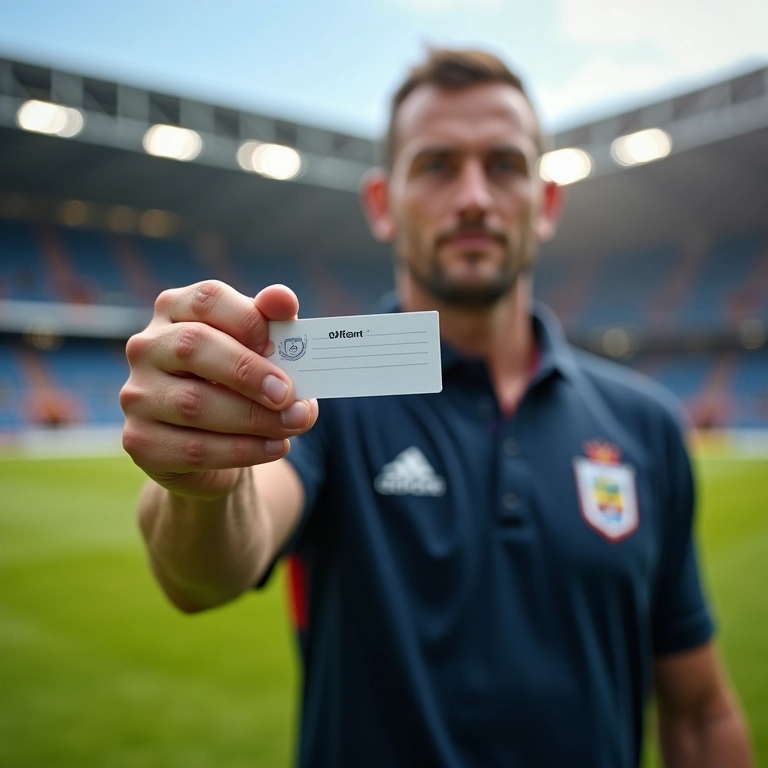 Oficial esportivo aplicando cartão de penalidade, mostrando sanções.