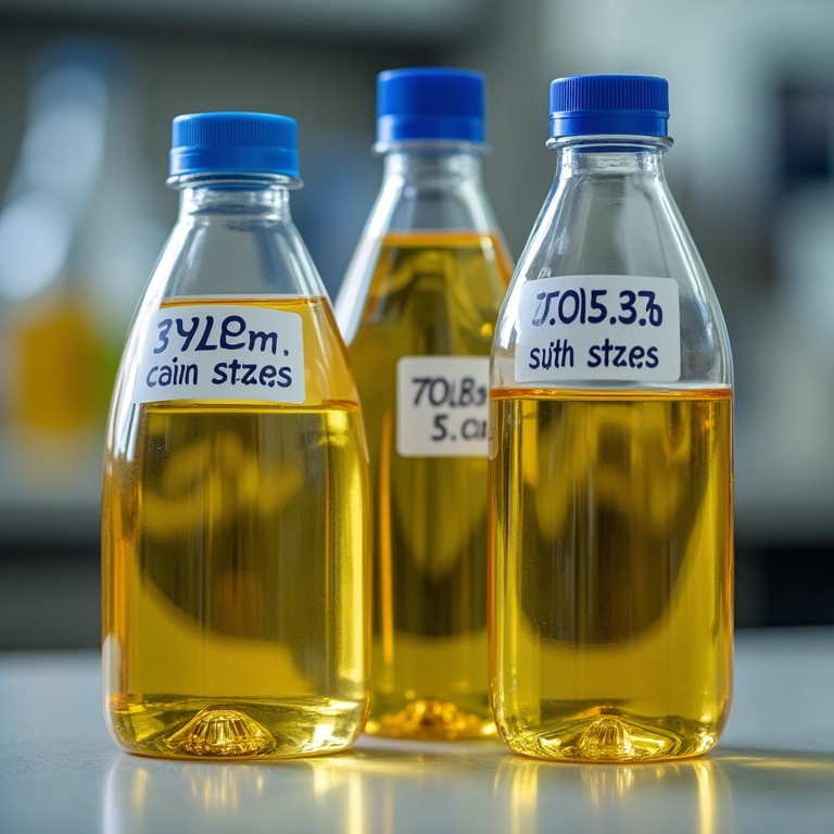 Óleo de má qualidade comparado com óleo sintético.
