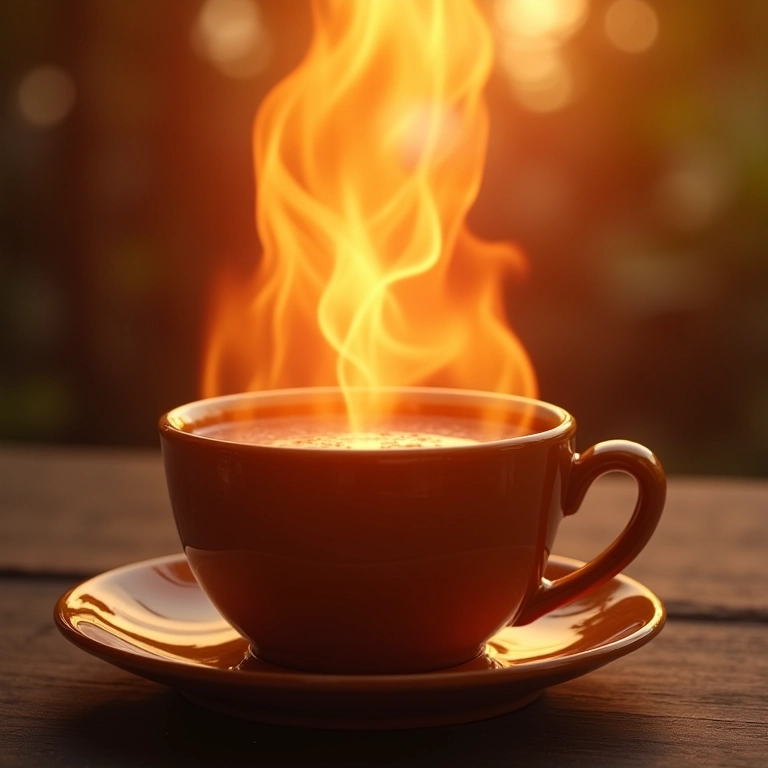 Ondas de calor emanando de uma xícara de café.